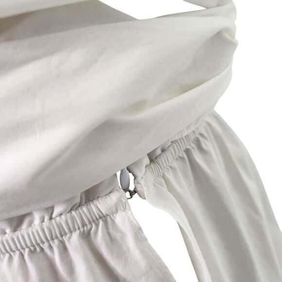 TANYA TAYLOR Top Womens 8 White Sleeveless Cutout Wrap Shirt Tie Office Siren - Picture 8 of 12